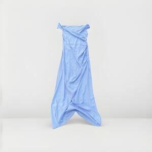 QUIZ Clothing Off Shoulder Maxi Dress Blue Size 12 Formal Evening Gown NWT